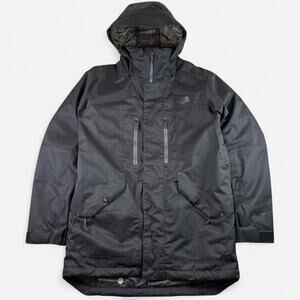 The North Face Sherman Insulated Jacket Mens Large Black Hooded Nylon Coat